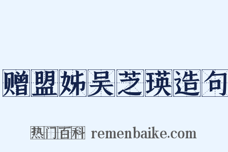 赠盟姊吴芝瑛造句是什么意思的图片